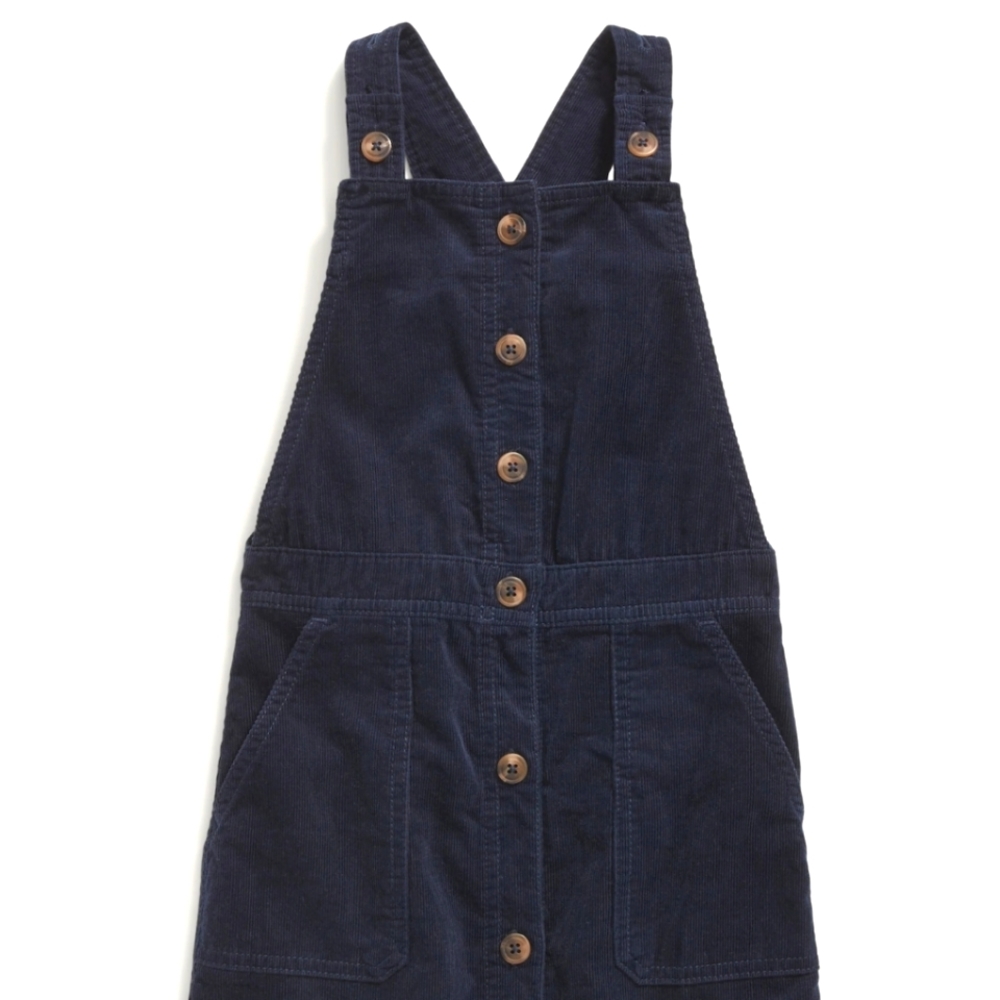 Corduroy Button-down Navy Skirtall Uniform